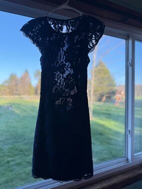 Pink Lily Black Lace Mini Dress